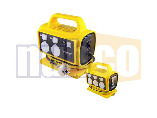 10AMP RCD SAFETY POWER BLOCK W/ 5X 10AMP & 2X USB PORTS