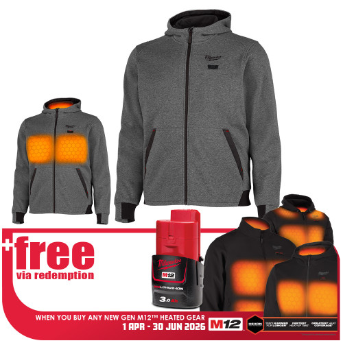 12V SML GREY HEATED HOODIE