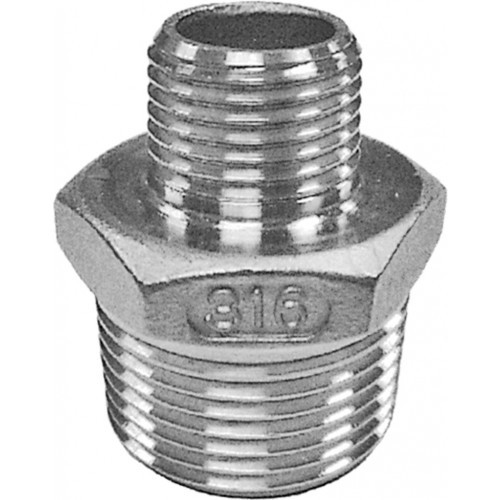 15X6MM 316 STAINLESS STEEL REDUCING NIPPLE