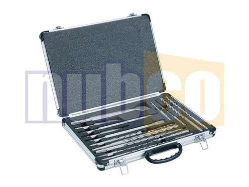 (O) 10PCE 5.5-20MM SDS-PLUS DRILL & CHISEL SET IN ALUM CASE (O) 10PCE 5.5-20MM SDS-PLUS DRILL & CHISEL SET IN ALUM CASE