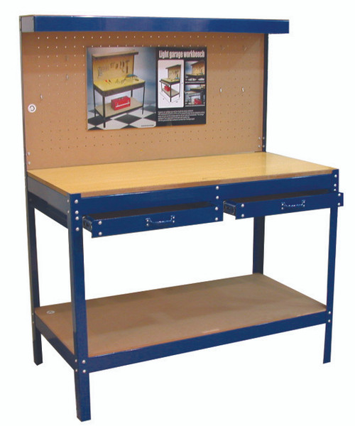 (O) WORKBENCH WITH 2 DRAWERS AND PEGBOARD