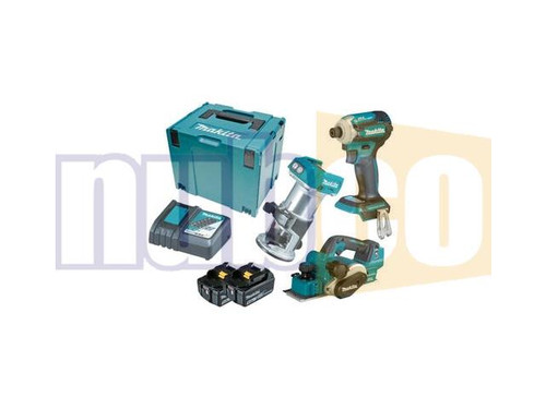  18V 3PCE B/LESS PLANER,LAMINATE TRIM,IMP DRV 2X5AH BAT