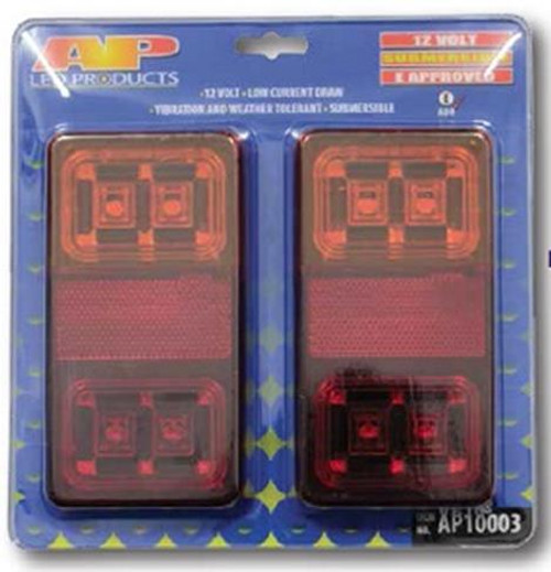 (O) 150X80MM 2PK LED 12V WATER RESISTANT TRAILER LIGHT