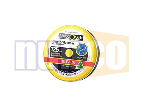 125X1.0X22MM 10PK INOX ULTRA THIN CUT OFF WHEEL