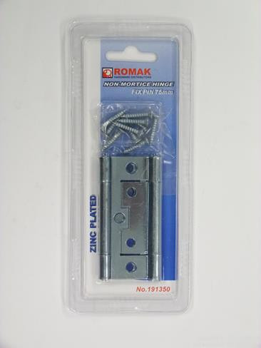 NON-MORTICE HINGE 75MM Z/P 2PK