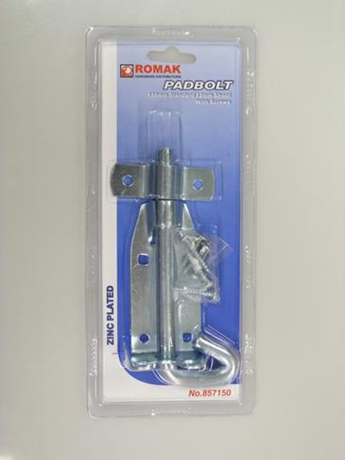 DOUBLE EYE PADBOLT 150MM Z/P CARDED