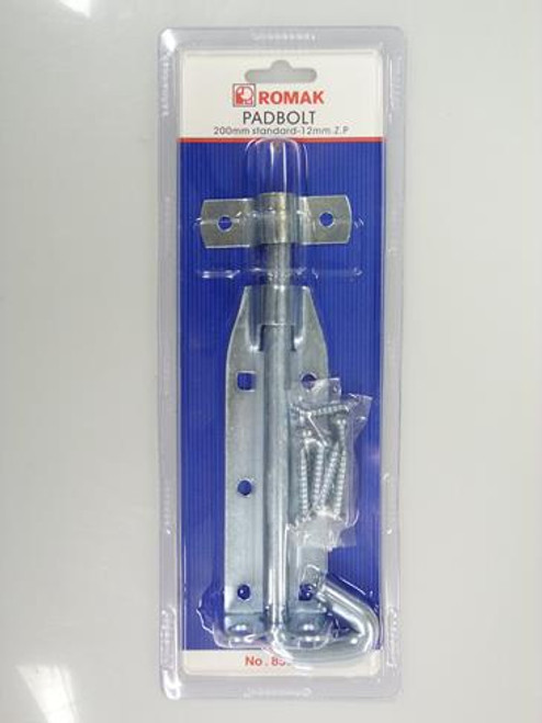 DOUBLE EYE PADBOLT 200MM Z/P CARDED
