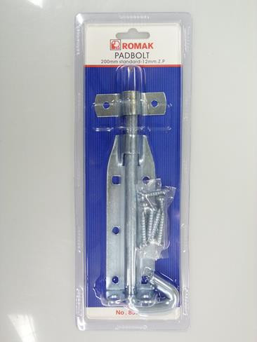 DOUBLE EYE PADBOLT 200MM Z/P CARDED