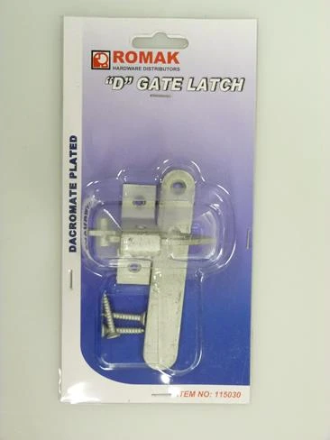 GATE LATCH TYPE D DACROMAT CARDED