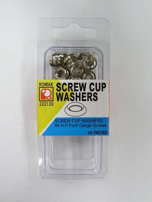 NO 4 GAUGE SCREW N/P CAP WASHERS PK20