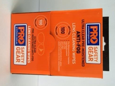 100PK ANTI-FOG LENS CLEANING WIPES