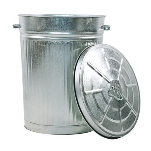 75L GALV GARBAGE BIN WITH LID