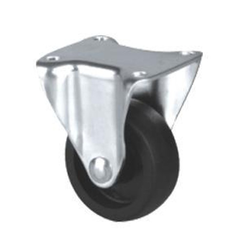 65MM 80KG CAP RIGID CASTOR BLACK RUBBER WHEEL