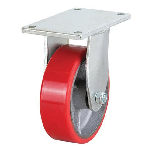 125MM 300KG CAP RIGID POLYURETHENE ON CAST IRON CASTOR