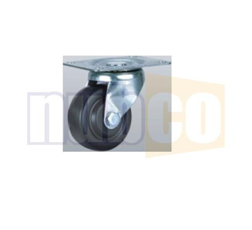 100MM 140KG CAP SWIVEL CASTOR BLACK RUBBER WHEEL