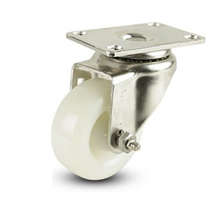 50MM 60KG CAP SWIVEL CASTOR WHITE NYLON WHEEL