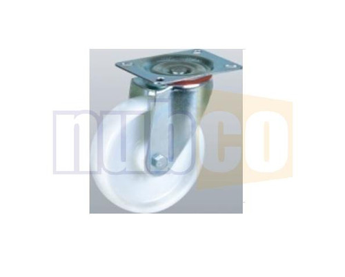 100MM 140KG CAP WHITE NYLON SWIVEL CASTOR