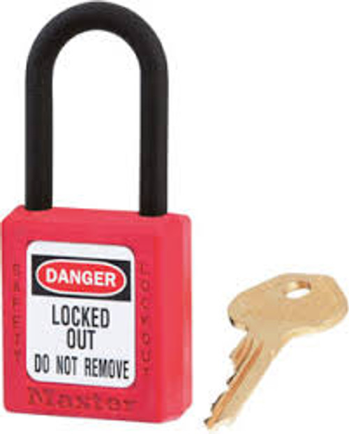 38MM 406 SAFETY LOCKOUT LOCK DIFF KEY NYLON SHKLE - RED
