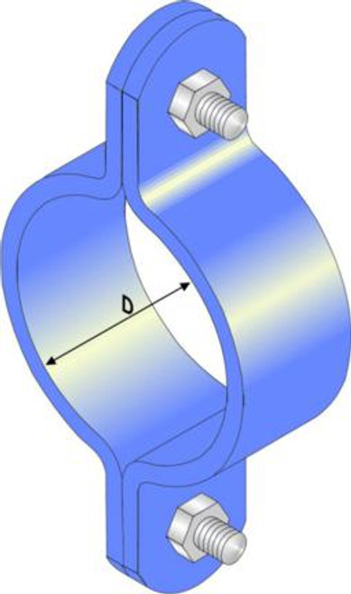200MM GALV HEAVY DUTY DOUBLE BOLTED CLAMP