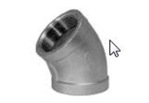 40MM 316 S/S BSP 45DEG ELBOW F+F 40MM 316 S/S BSP 45DEG ELBOW F+F
