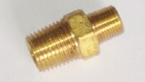 10 X 8MM BRASS HEX NIPPLE TAPERED