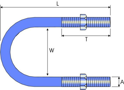 100MM NB X 12MM THREAD GAL U BOLT FOR PIPE