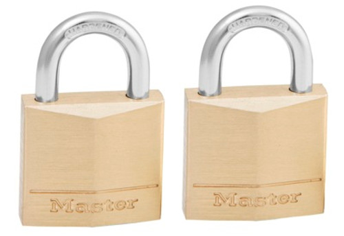 2PK - 30MM DIAMOND BRASS PADLOCK W/STEEL SHACKLE
