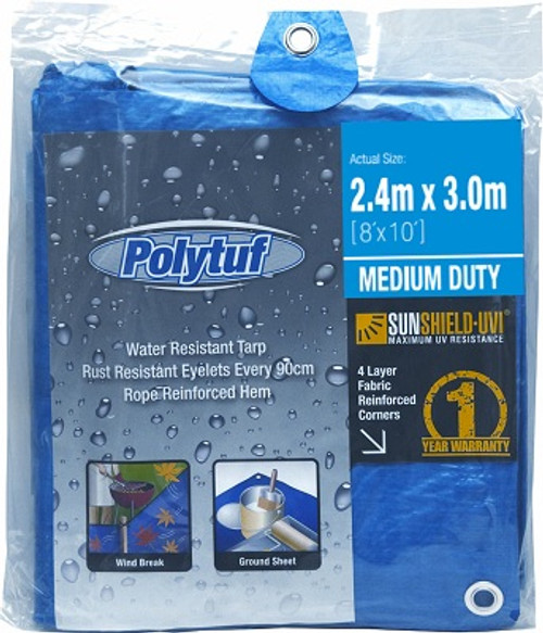 2.4X3M BLUE MEDIUM DUTY POLY TARP