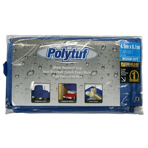 3.7X6M BLUE MEDIUM DUTY POLY TARP