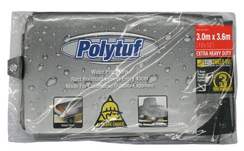 3X3.7M SILVER BLACK HEAVY DUTY POLY TARP