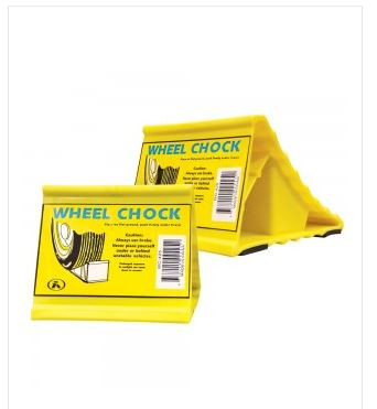 WHEEL CHOCK PAIR ANTI-SLIP RUBBER BASE