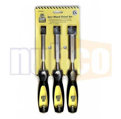 3PCE 13, 19 & 25MM WOOD CHISEL SET