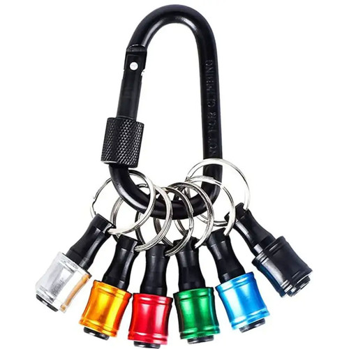 6PC QUICK RELEASE SCREWDIVER BIT HOLDER ON KEYCHAIN
