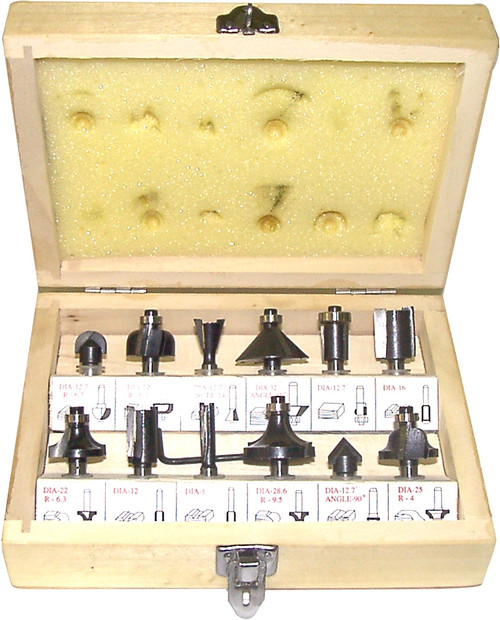 12PC ROUTER BIT SET 1/4 SHANK TUNG CARBIDE TIPPED