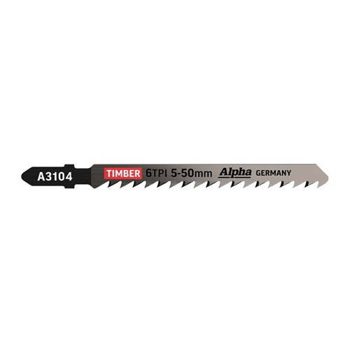 100MM X 6TPI WOOD STRAIGHT CUT JIGSAW BLADE - 5PK