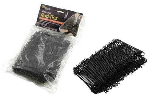 110MM BLACK ANNEALED ROD TIES 200PK 110MM BLACK ANNEALED ROD TIES 200PK