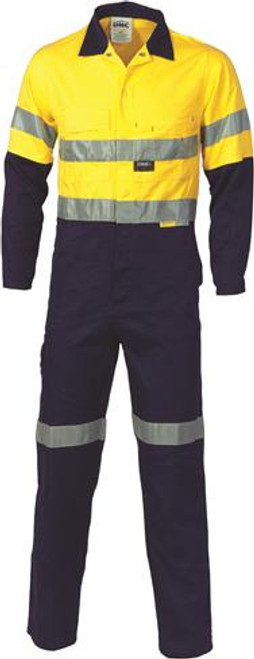 102R TAPED TWO TONE HIVIS CD YELLOW/NAVY COVERALL