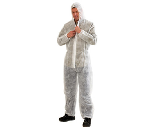 WHITE PROVEK MICROPOROUS 5/6 DISPOSABLE COVERALLS SML