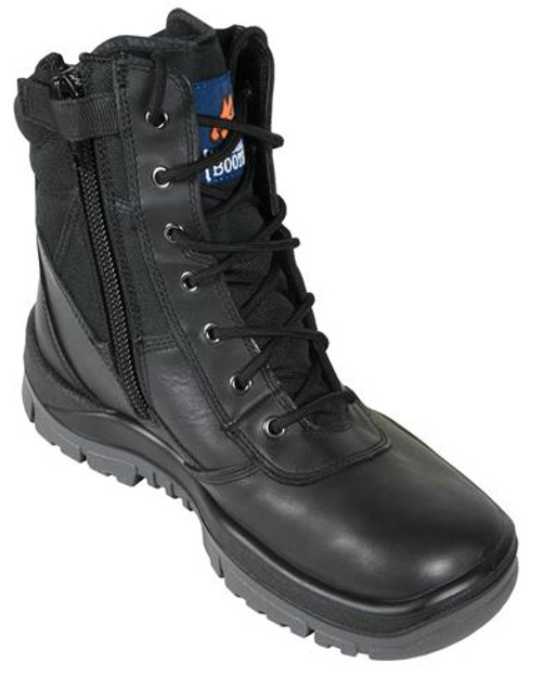 SIZE 8.5 BLACK ZIP SIDE HI-LEG BOOT NON-SAFETY