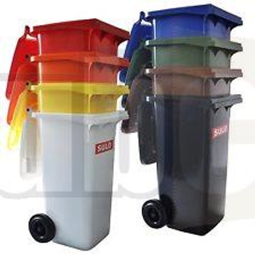  140LTR BURGUNDY WHEELIE BIN