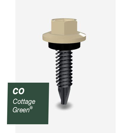 10GX16MM SDS SCREW HEX SEAL B8 (CAT5) COTTAGE GREEN 1000PK