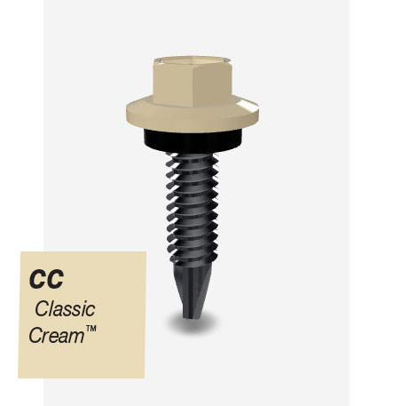 10GX16MM SDS SCREW HEX SEAL B8 (CAT5) CLASSIC CREAM 1000PK