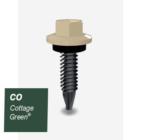 10GX25MM SDS SCREW HEX SEAL B8 (CAT5) COTTAGE GREEN 1000PK