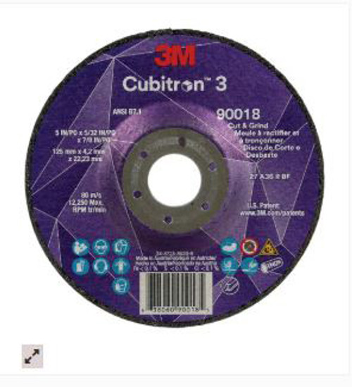 10PK 125X3.2X22.23MM CUBITRON 3 CUT & GRIND WHEEL 36+ T27