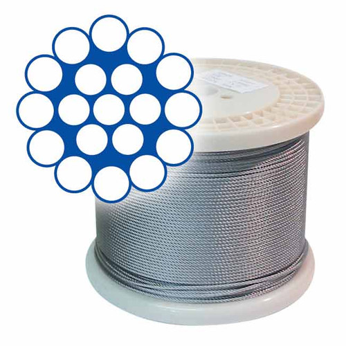 3.2MM / 1/8 1X19 S/S 316 WIRE ROPE 305M ROLL