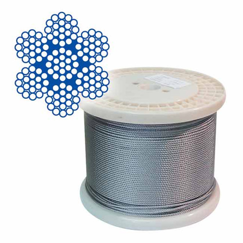 1.6MM / 1/16 7X19 S/S 316 WIRE ROPE 305M ROLL