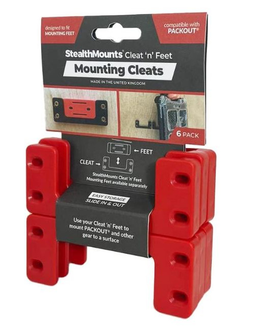 MOUNTING CLEATS FOR MILWAUKEE PACKOUT RED 6PK