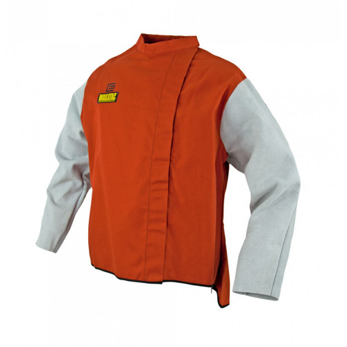 LRG ORANGE CHROME LEATHER SLEEVE WELDERS JACKET
