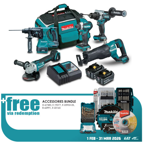 18V 5PCE B/LESS COMBO KIT 2X5.0AH BATT,CHAR,BAG