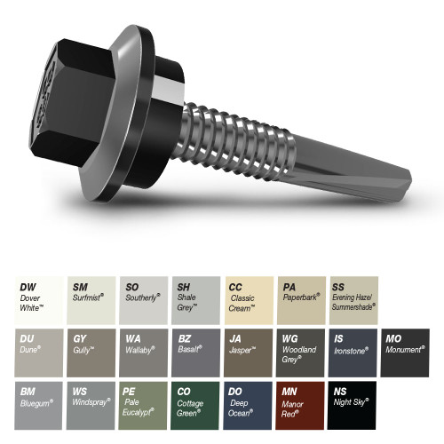 12GX65MM S500 SDS SCREW HEX SEAL B8 MONUMENT 1000PK